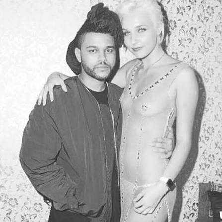 Maty Noyes standing with The Weeknd